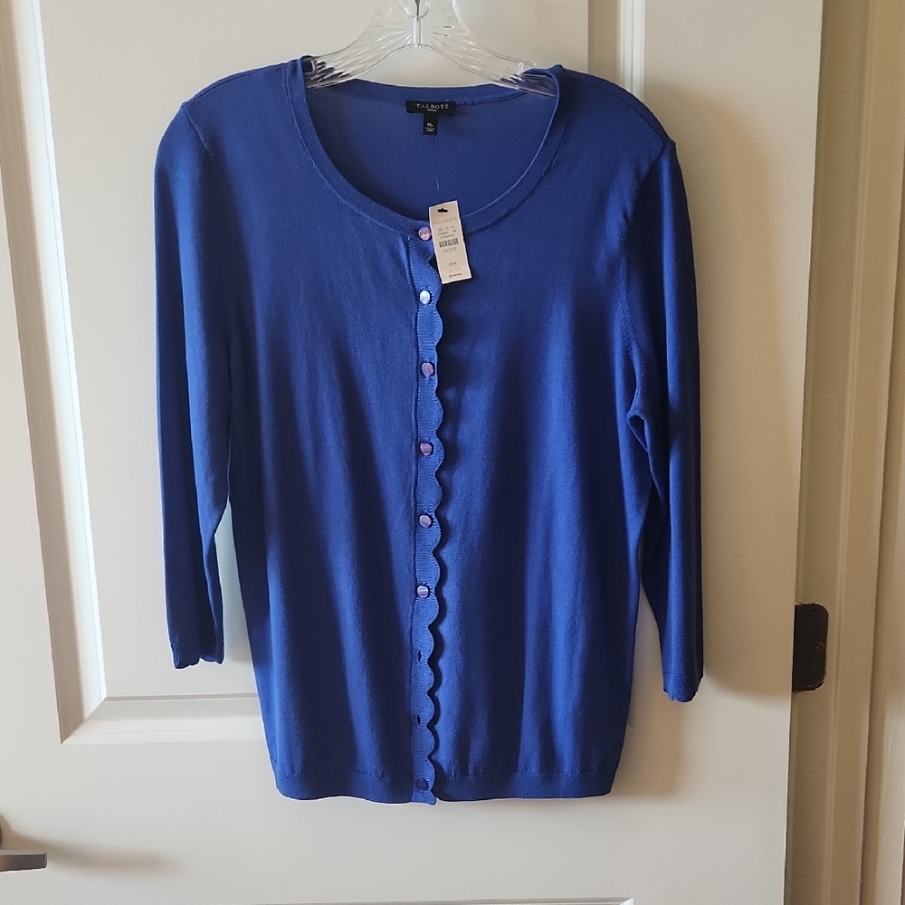Talbots Bright Blue Charming Cardigan